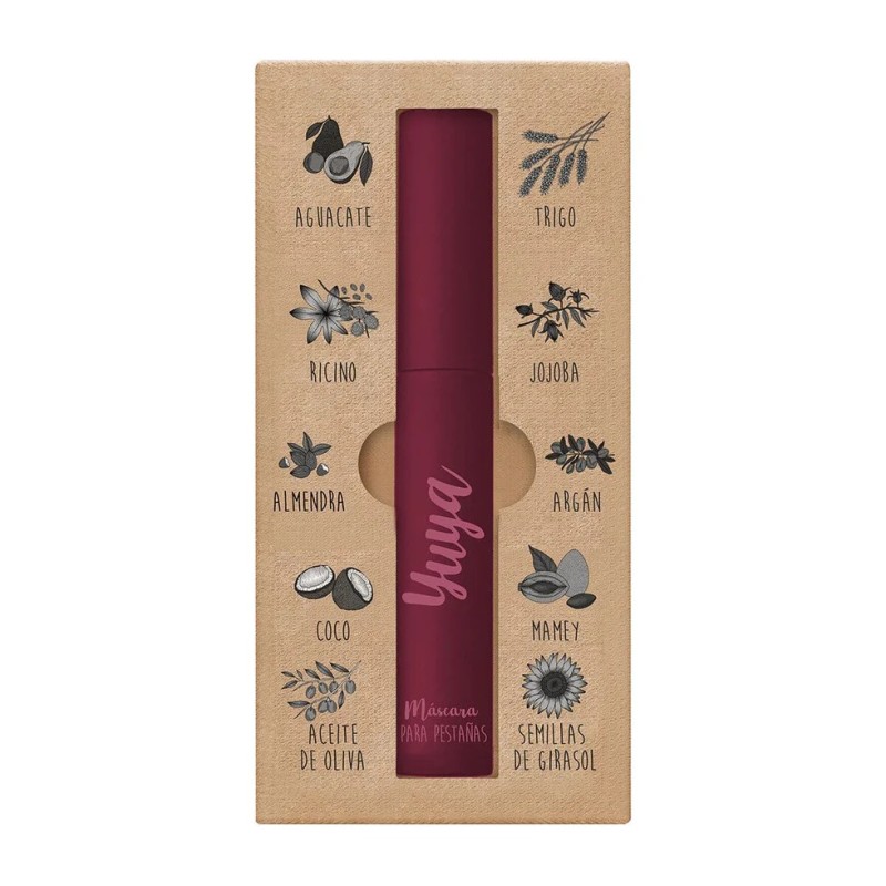 Yuya - Máscara de pestañas 10 aceites naturales (Color borgoña)